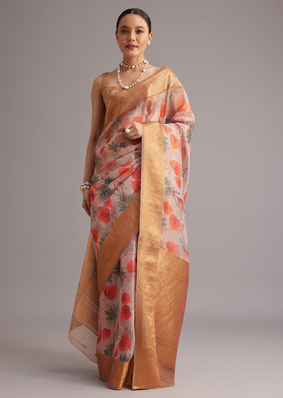 OnionPinkTissueSilkPrintedSareeWit-SG273822 23