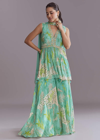 aqua-blue-chinon-palazzo-suit-with-printed-motifs-sg338083-1