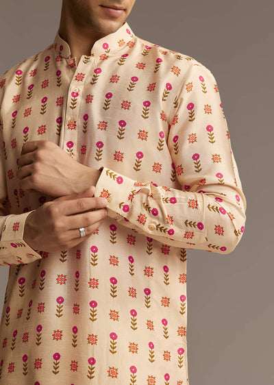 beige-silk-designer-kurta-for-men-with-floral-print-sg322532-1