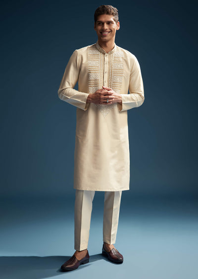 beige-silk-kurta-set-for-men-with-kashmiri-hand-work-sg325920-2