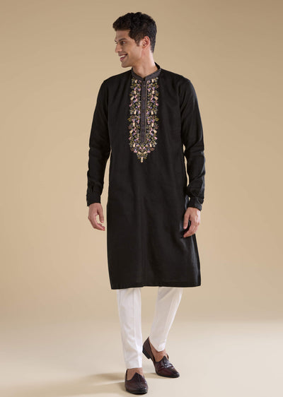 black-linen-embroidered-mens-kurta-set-sg283324-1
