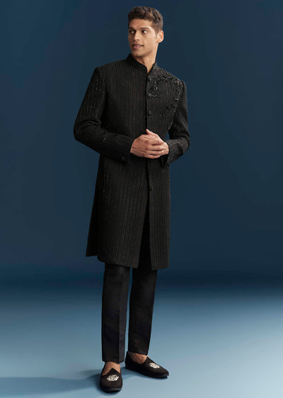 black-silk-indo-western-set-for-men-with-patch-work-and-embroidery-sg335556-1