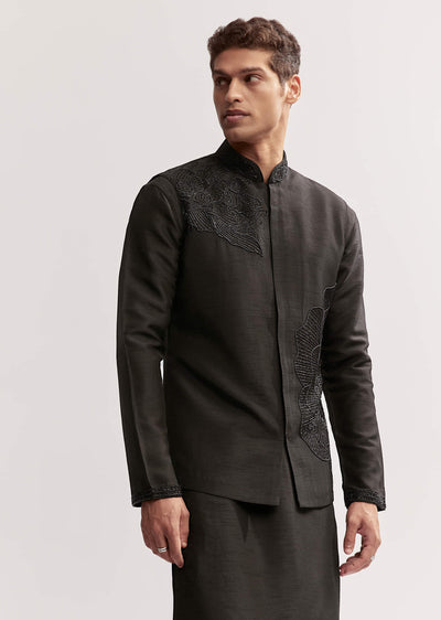black-silk-kurta-jacket-set-for-men-with-floral-cutdana-work-sg327157-1