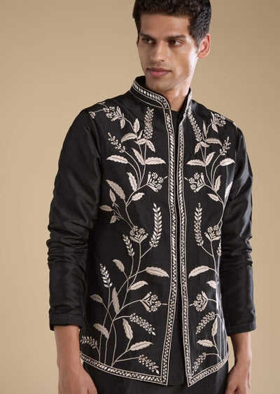 black-silk-mirror-work-mens-jacket-kurta-and-pant-set-sg330342-2