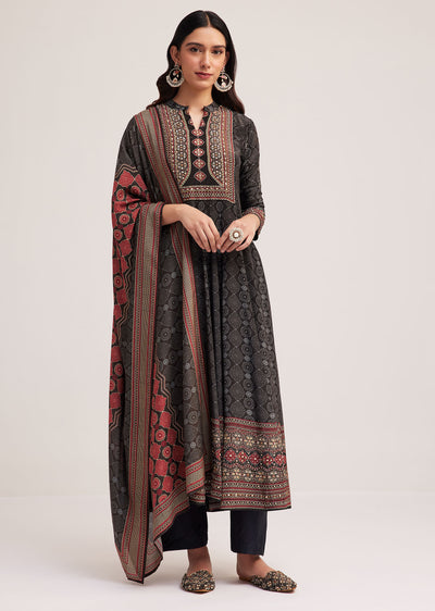 black ajrakh printed anarkali set with dupatta-sg292153 1 81d89318-b2f0-47d7-aa13-3c1db849bbdd