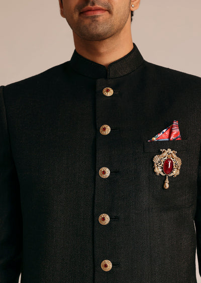 black sherwani set with contrasting bottom-sg270063 4 73c4bad0-2e2d-47b0-9016-0a24f0091c25
