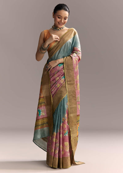 blue-cotton-saree-with-hand-painted-motifs-and-brown-border-sg317776-1
