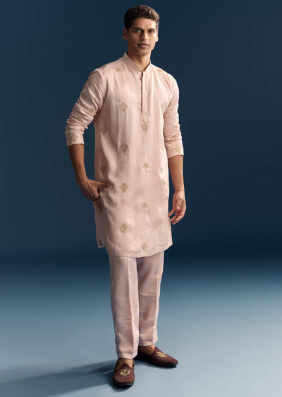 blush pink kurta set for men with gold thread-sg321564-1-nosto 4