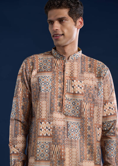 brown-kantha-work-printed-mens-kurta-and-pant-set-sg322564-2
