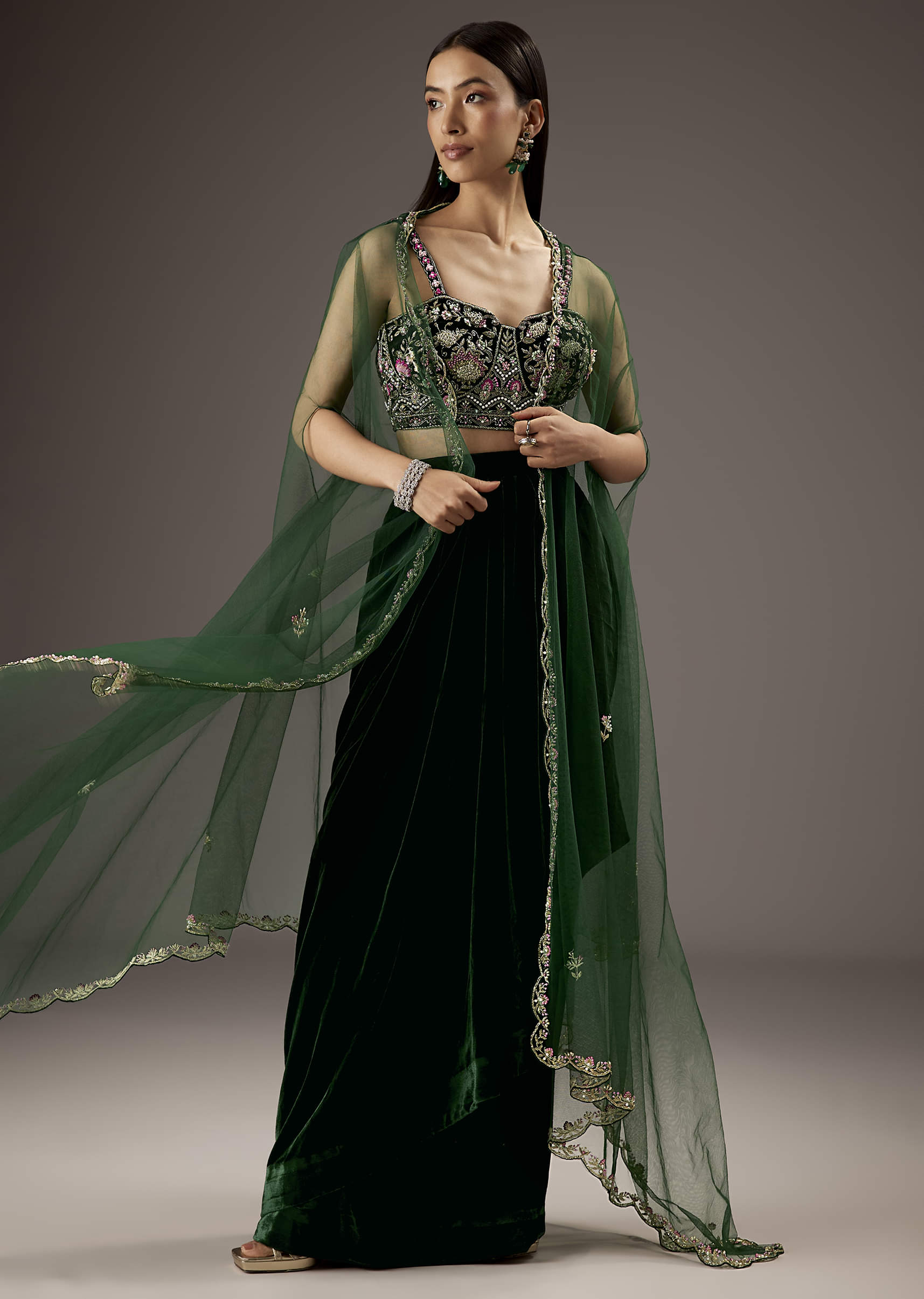 sachin and babi light blue dress Green - Velvet - Indo-Western Dresses: Buy Indo-Western Outfits for Women  Online
