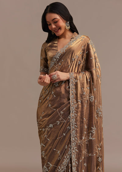 dark golden beige tissue silk saree with-sg284484-9 5