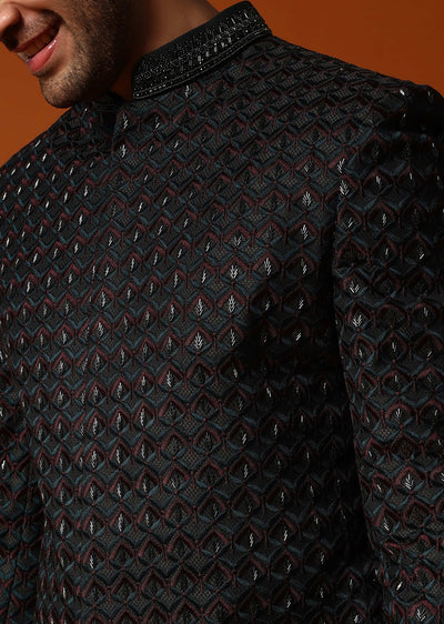 dark green cutdana embroidered sherwani set for men-sg228606 6 314341fe-e342-4078-8df5-a2e527e4609c