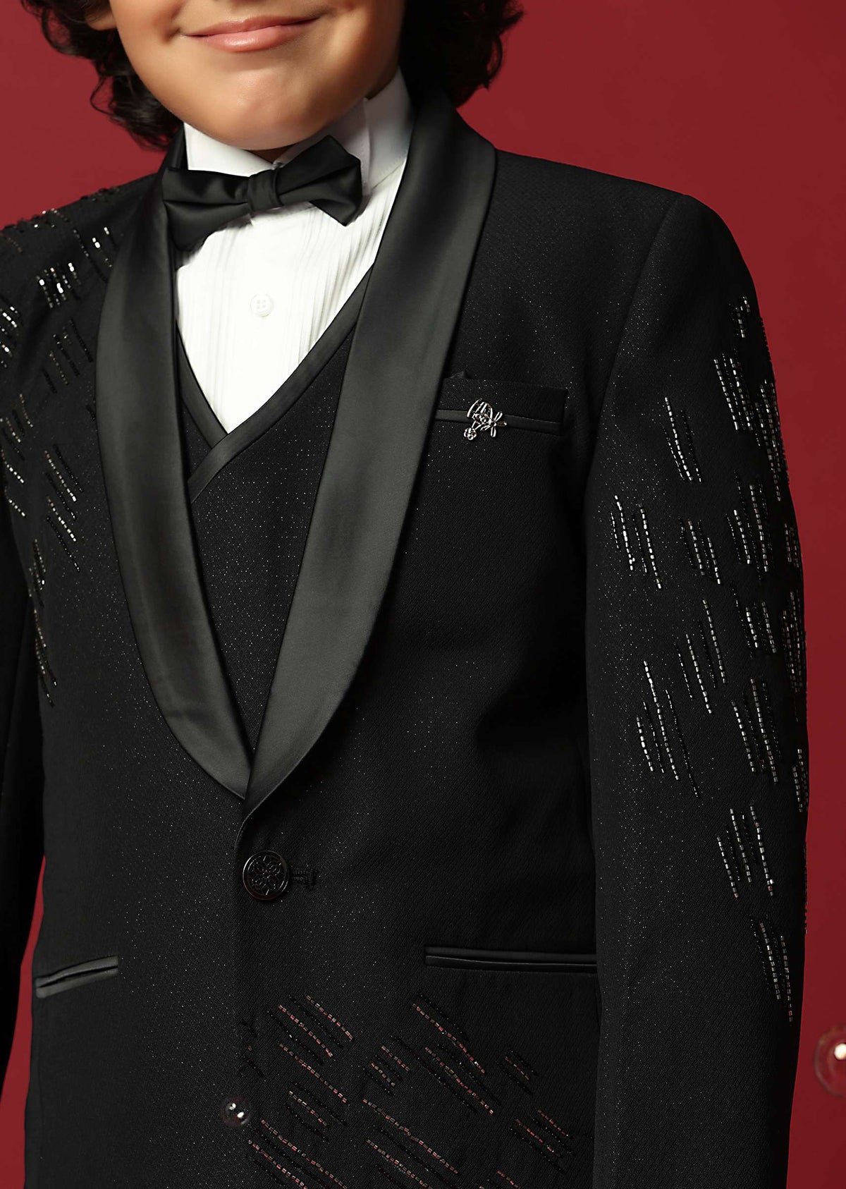 elegant black tuxedo for boys -sg201907 2