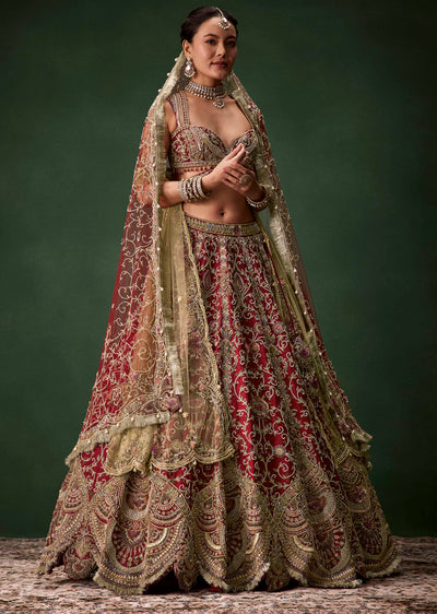 embroidered-raw-silk-bridal-lehenga-set-with-two-dupattas-sg368931-4