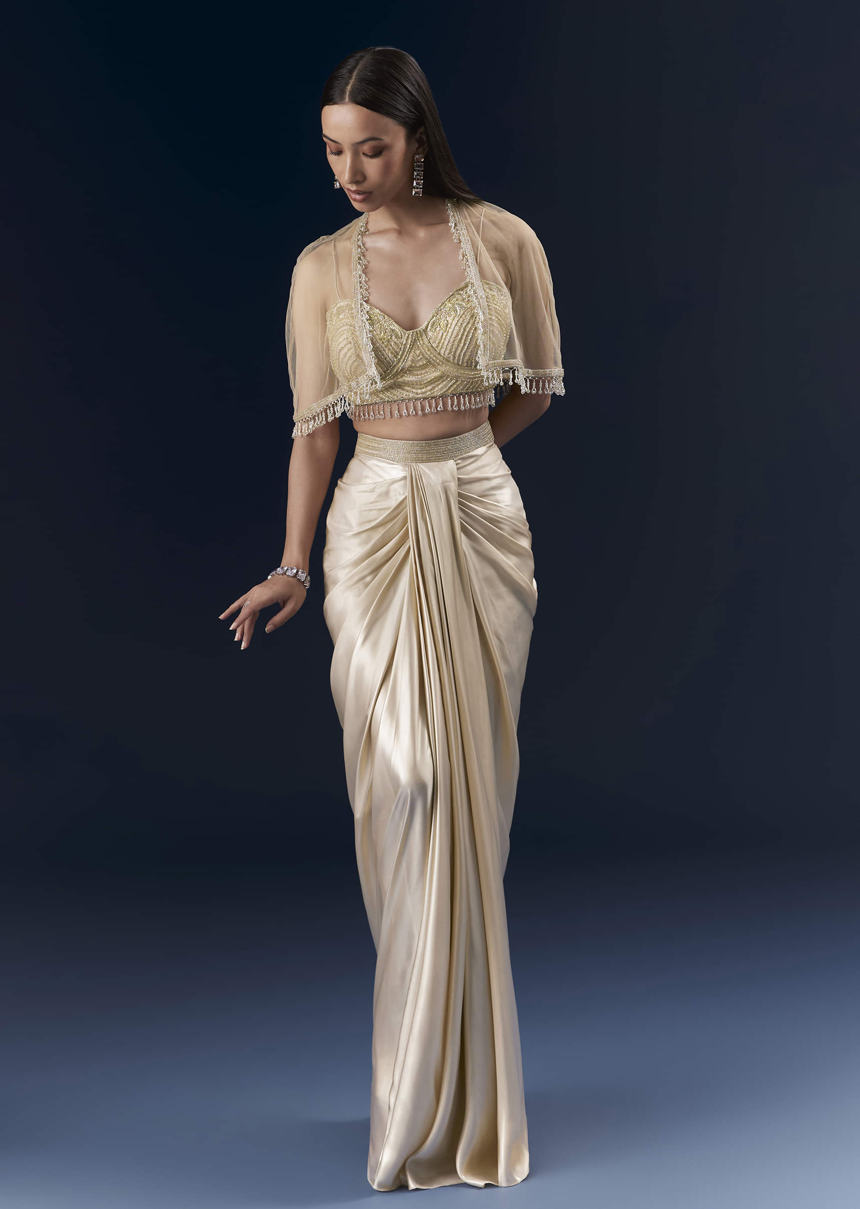 golden skirt dress Gold Sequin Detachable Over-skirt Spaghetti Strap Bling Prom Dresses,P AlineBridal