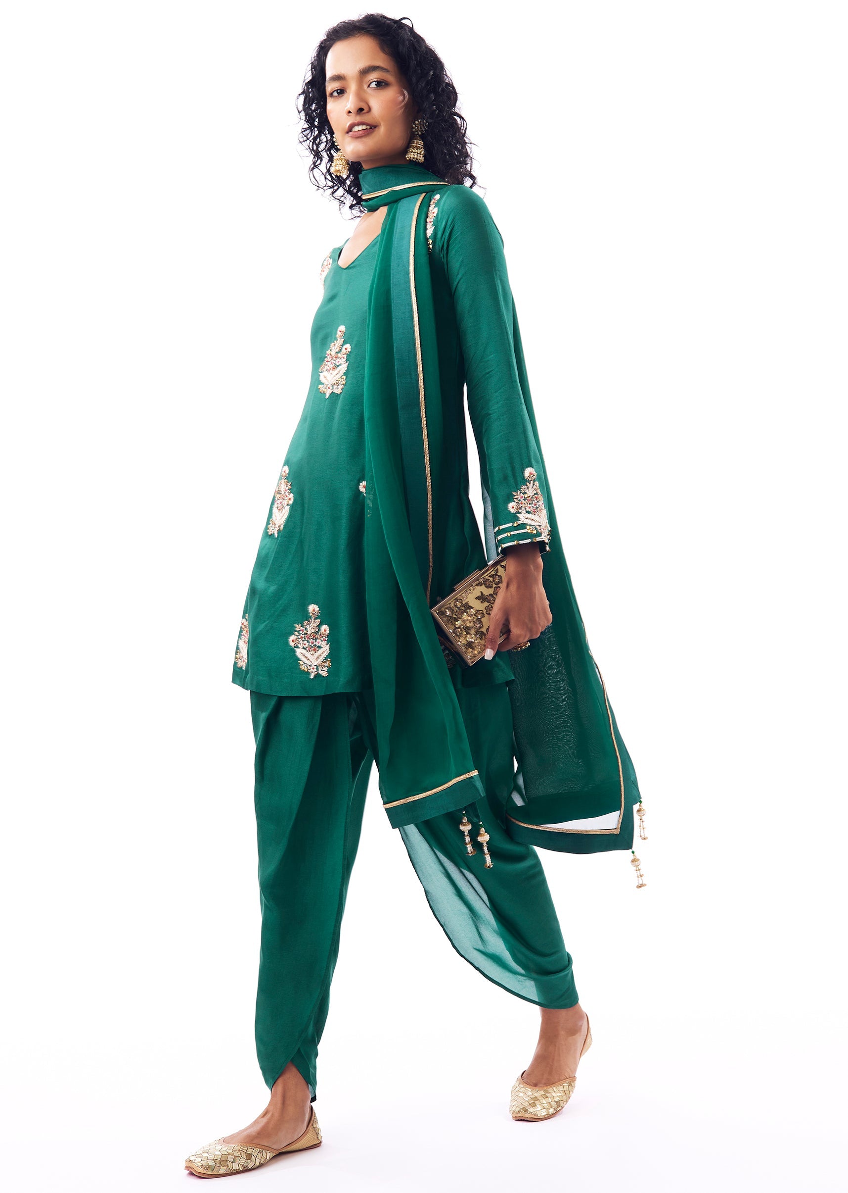 Buy Green Dhoti Suit