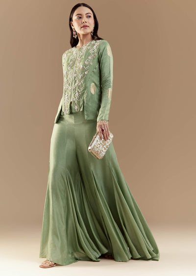 green-fusion-silk-crop-top-and-pant-set-with-moti-work-sg343911-1
