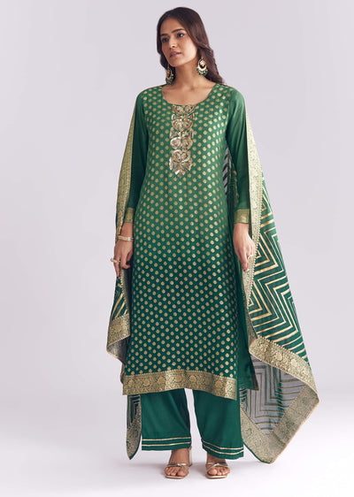 green-ombre-georgette-kurta-set-with-banarasi-weave-sg344221-1