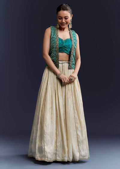 green-satin-festive-lehenga-with-hand-dyed-chevron-print-jacket-sg345035-1