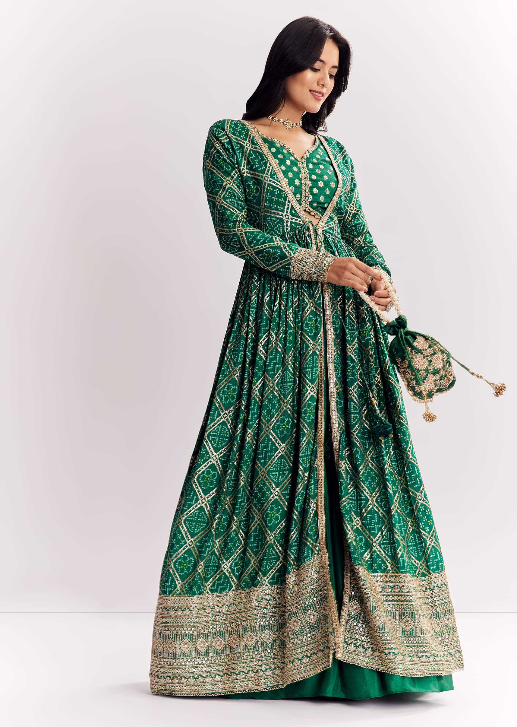 print maxi skirt silk skirt country road Buy Green Weave Silk Indowestern Skirt Set With Bandhani Print