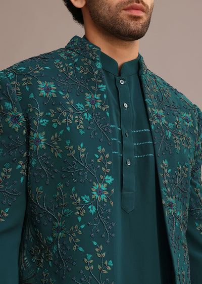 green hand embroidered indo western suit-sg253079 7 de1de0de-6cfd-48dd-8947-ee791436493d