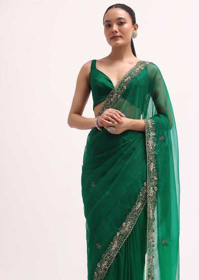 green scallop border organza saree with unstitched blouse-sg218807 7 40ea953a-6cc9-40e7-b97c-d2c9e251854e
