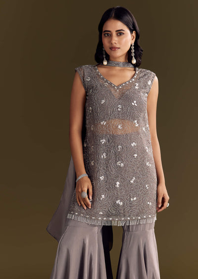 grey-crepe-kurta-sharara-with-net-choker-dupatta-sg314134-4