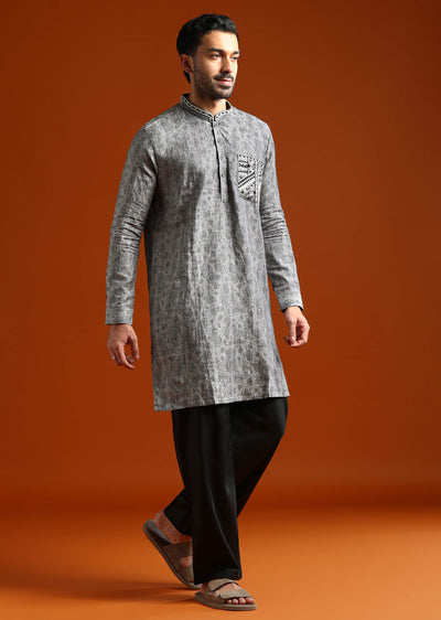 grey-kurta-set-for-men-with-resham-embroidery-sg321620-1