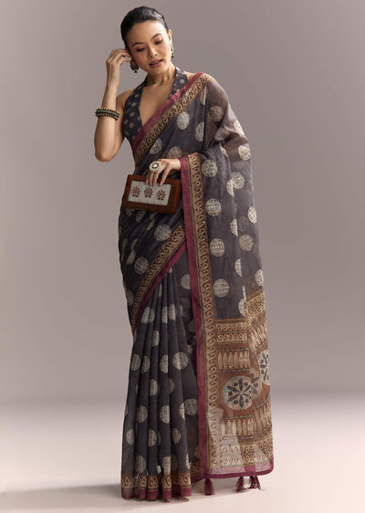 grey-linen-saree-with-authentic-ajrakh-print-and-kantha-work-sg312209-1