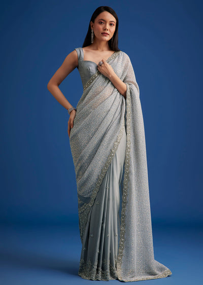 grey sequins saree with scalloped-sg279477 14