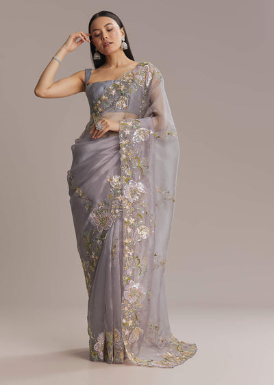 grey tissue saree with resham and moti-sg319458-9 9