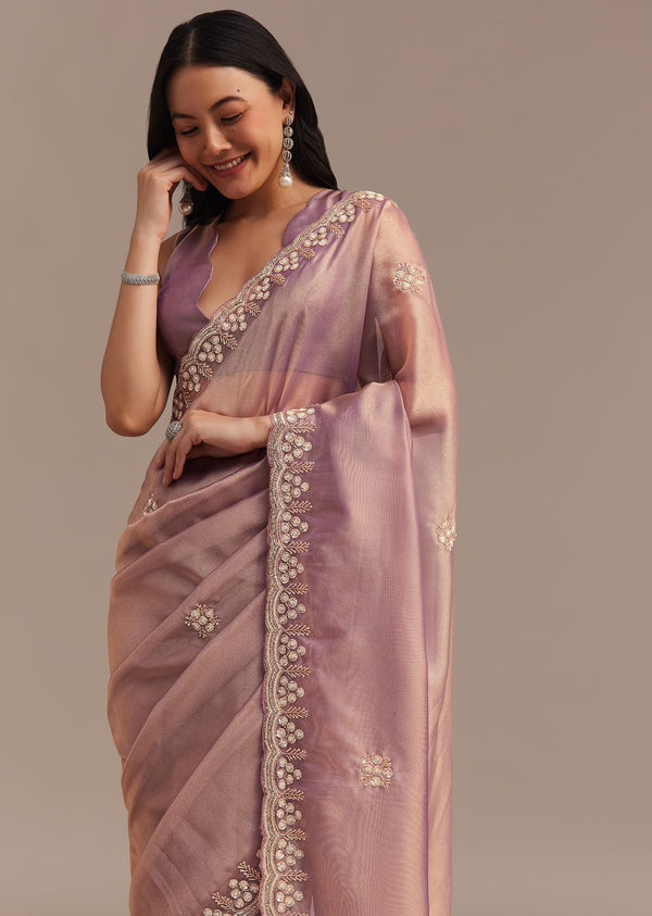 lavender tissue saree embroidered with sequins-sg282897-9 5