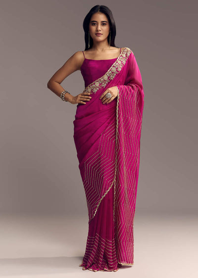 magenta-organza-saree-with-cut-dana-and-sequin-embroidery-sg317725-1