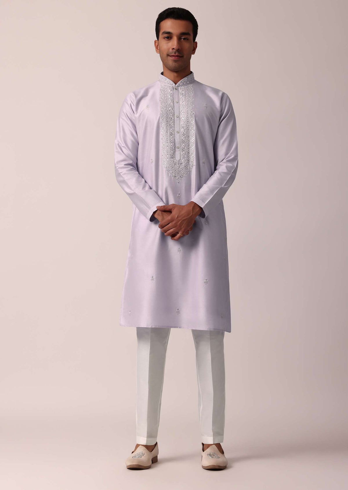 majestic festival silk kurta set with thread and mirror work-sg217528 6