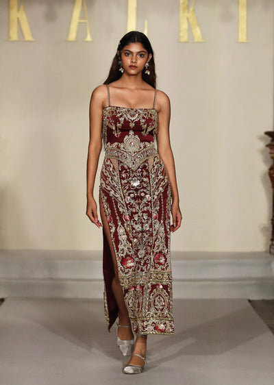 maroon-satin-bridal-gown-with-zardosi-and-sequins-embroidery-sg355563-1