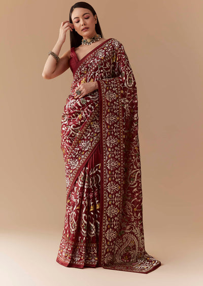 maroon-tissue-organza-resham-work-saree-with-unstitched-blouse-sg346403-1