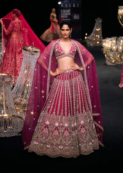 maroon lehenga with 2 dupatta blouse dori tassel-sg226261