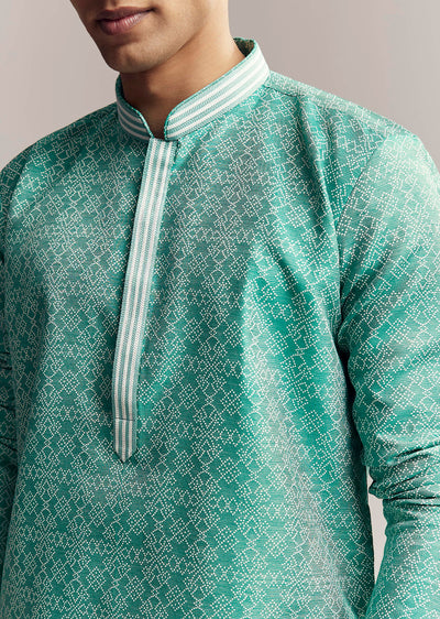 mint-green-jacquard-kurta-set-for-men-sg322412-1 8