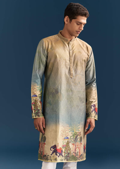 multicolour-ombre-silk-printed-kurta-set-for-men-sg330238-4