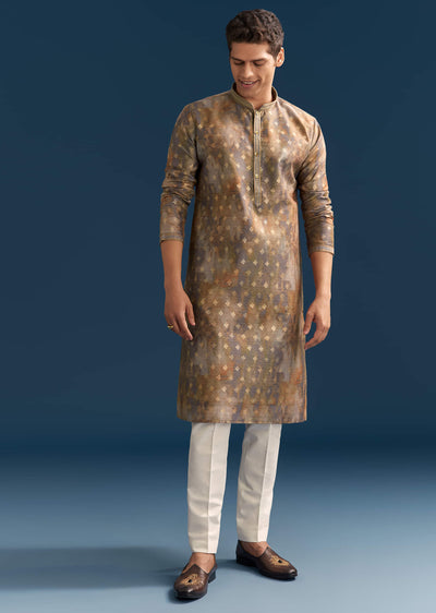 multicolour-silk-printed-kurta-set-for-men-with-foil-butti-work-sg330038-1