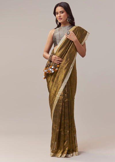 olive-gold-silk-linen-saree-with-beige-gold-border-and-handcrafted-tassels-sg346400-1 3ada5ca7-ff87-4ad6-b0b9-4dfdfef5b6fe