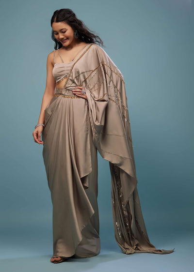 oyster beige embroidered ready-pleated-sg109570 1