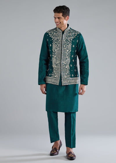 peacock-blue-kurta-jacket-set-with-mirror-thread-and-resham-detailing-sg366917-1 22a734d3-9aa5-4b47-b995-bd4cac8eee9a