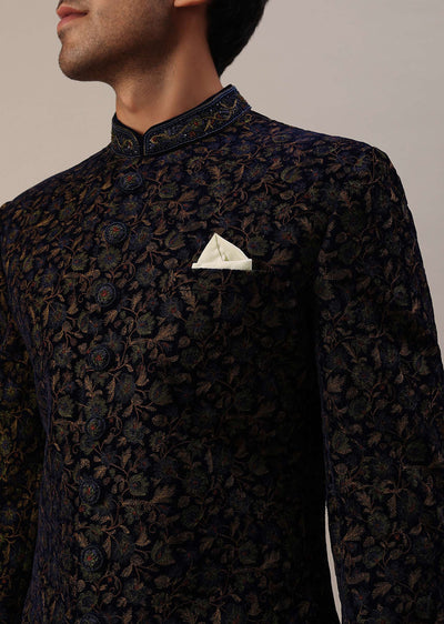 persian blue floral embroidered sherwani set-sg177005 11