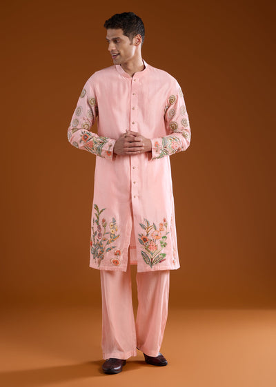 pink-chanderi-embroidered-mens-kurta-pant-set-sg366566-1 15670625-6f6e-46bc-baea-679b33a2acc3
