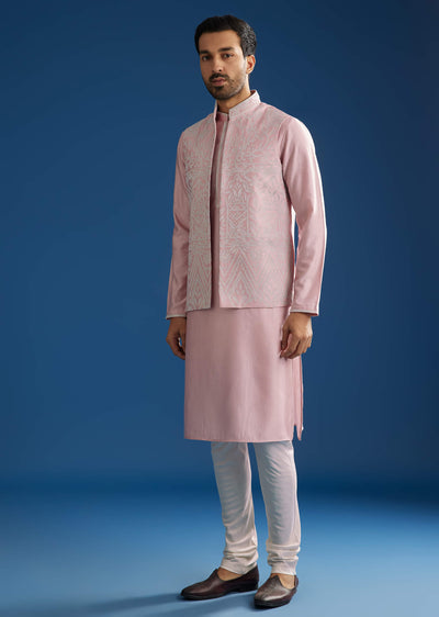 pink-kurta-jacket-set-with-gota-cutwork-sg259247-2 4