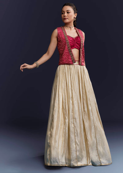 pink-satin-festive-lehenga-with-hand-dyed-chevron-print-jacket-sg353844-1