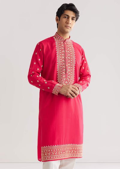 pink-silk-yoke-embroidered-kurta-set-with-gotta-and-resham-work-sg309113-1 1