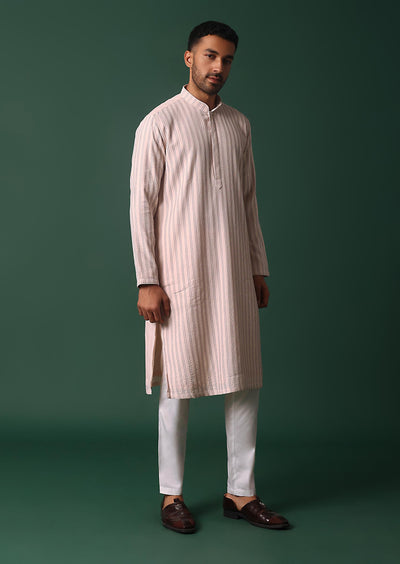 pink cotton silk kurta set with intricate thread work embroidery-sg219274 1