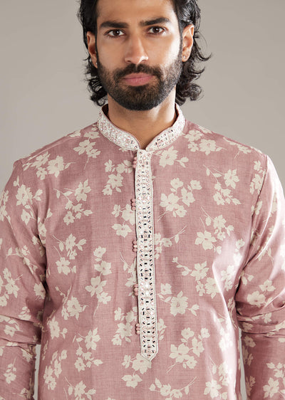 powder-pink-kurta-set-for-men-with-floral-print-and-mirror-work-sg357878-2 969aad3c-ba61-42f7-ba11-b748334dc719
